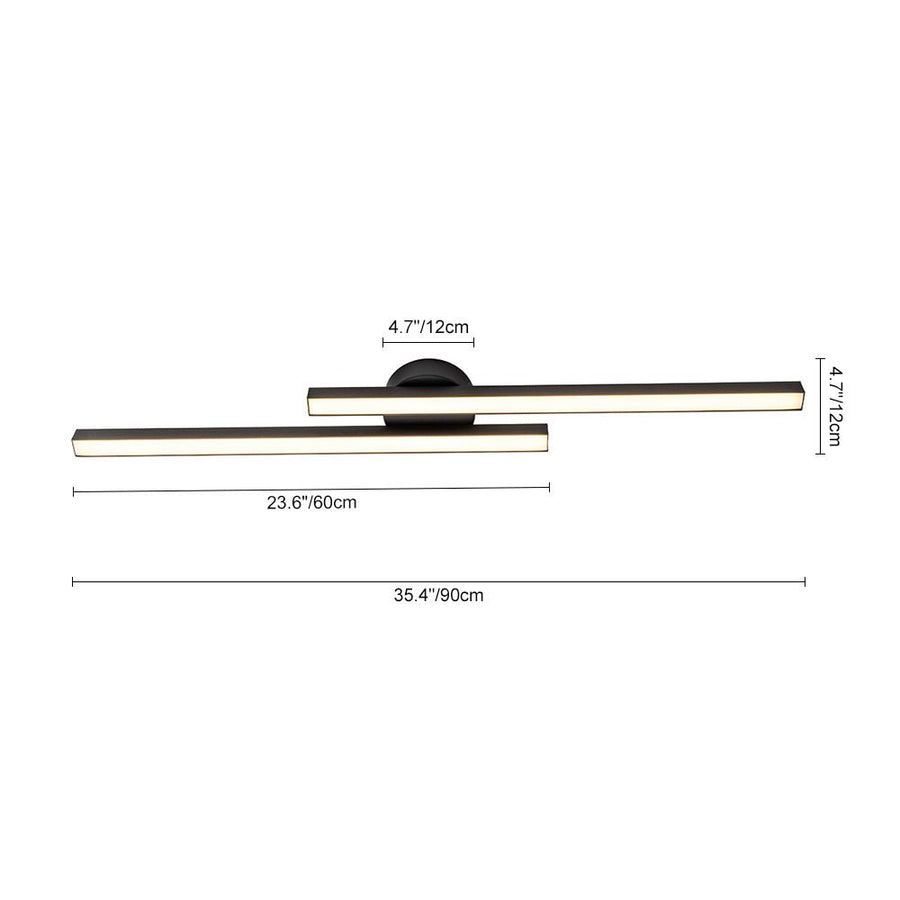 Farmhouze Light - Minimalist 2 - Light Linear Dimmable LED Semi Flush Wall Light - Wall Sconce - 47in/6000K - 