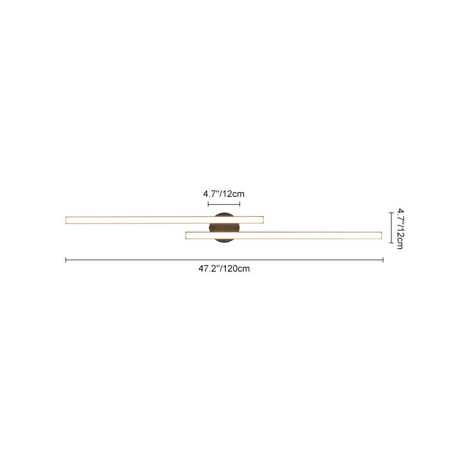 Farmhouze Light - Minimalist 2 - Light Linear Dimmable LED Semi Flush Wall Light - Wall Sconce - 47in/6000K - 