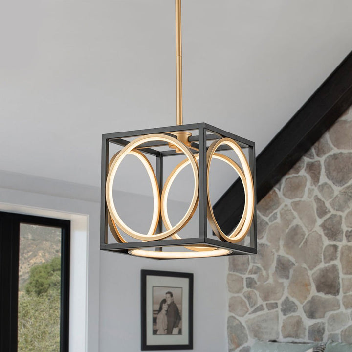 Farmhouze Light - Minimalist Dimmable LED Square Cage Pendant Light - Pendant - 9.6 in - 