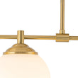 Load image into Gallery viewer, Farmhouze Light-Minimalist White Glass Globe Linear 4-Light Sputnik Semi Flush-Ceiling Light-Brass-
