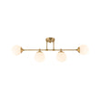 Load image into Gallery viewer, Farmhouze Light-Minimalist White Glass Globe Linear 4-Light Sputnik Semi Flush-Ceiling Light-Brass-
