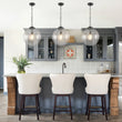 Load image into Gallery viewer, Farmhouze Light-Modern 1-Light Clear Fluted Glass Globe Kitchen Pendant-Pendant-Black-
