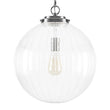 Load image into Gallery viewer, Farmhouze Light-Modern 1-Light Clear Fluted Glass Globe Kitchen Pendant-Pendant-Nickel-
