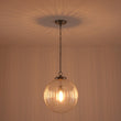 Load image into Gallery viewer, Farmhouze Light-Modern 1-Light Clear Fluted Glass Globe Kitchen Pendant-Pendant-Nickel-
