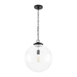 Load image into Gallery viewer, Farmhouze Light-Modern 1-Light Clear Fluted Glass Globe Kitchen Pendant-Pendant-Nickel-
