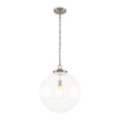 Load image into Gallery viewer, Farmhouze Light-Modern 1-Light Clear Fluted Glass Globe Kitchen Pendant-Pendant-Nickel-

