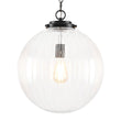 Load image into Gallery viewer, Farmhouze Light-Modern 1-Light Clear Fluted Glass Globe Kitchen Pendant-Pendant-Nickel-
