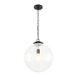 Load image into Gallery viewer, Farmhouze Light-Modern 1-Light Clear Fluted Glass Globe Kitchen Pendant-Pendant-Nickel-
