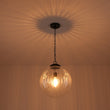 Load image into Gallery viewer, Farmhouze Light-Modern 1-Light Clear Fluted Glass Globe Kitchen Pendant-Pendant-Nickel-
