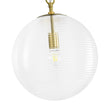 Load image into Gallery viewer, Farmhouze Light-Modern 1-Light Clear Striped Glass Globe Kitchen Pendant-Pendant-Brass-
