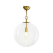 Load image into Gallery viewer, Farmhouze Light-Modern 1-Light Clear Striped Glass Globe Kitchen Pendant-Pendant-Brass-
