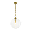 Load image into Gallery viewer, Farmhouze Light-Modern 1-Light Clear Striped Glass Globe Kitchen Pendant-Pendant-Brass-

