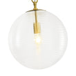 Load image into Gallery viewer, Farmhouze Light-Modern 1-Light Clear Striped Glass Globe Kitchen Pendant-Pendant-Brass-

