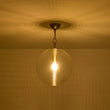 Load image into Gallery viewer, Farmhouze Light-Modern 1-Light Clear Striped Glass Globe Kitchen Pendant-Pendant-Brass-
