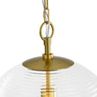 Load image into Gallery viewer, Farmhouze Light-Modern 1-Light Clear Striped Glass Globe Kitchen Pendant-Pendant-Brass-
