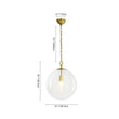 Load image into Gallery viewer, Farmhouze Light-Modern 1-Light Clear Striped Glass Globe Kitchen Pendant-Pendant-Brass-
