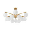 Load image into Gallery viewer, Farmhouze Light - Modern 12 - Light White Glass Globe Bubble Sputnik Ceiling Light - Ceiling Light - Brass - 
