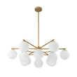 Load image into Gallery viewer, Farmhouze Light - Modern 12 - Light White Glass Globe Bubble Sputnik Ceiling Light - Ceiling Light - Brass - 
