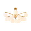 Load image into Gallery viewer, Farmhouze Light - Modern 12 - Light White Glass Globe Bubble Sputnik Ceiling Light - Ceiling Light - Brass - 
