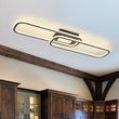 Load image into Gallery viewer, Farmhouze Light - Modern 2 - Light Linear Oblong Dimmable LED Semi Flush Mount - Ceiling Light - Black - 
