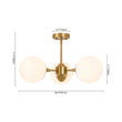 Load image into Gallery viewer, Farmhouze Light-Modern 3-Light Frosted Glass Globe Sputnik Semi Flush-Ceiling Light-Brass-
