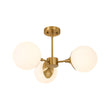 Load image into Gallery viewer, Farmhouze Light-Modern 3-Light Frosted Glass Globe Sputnik Semi Flush-Ceiling Light-Brass-
