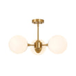 Load image into Gallery viewer, Farmhouze Light-Modern 3-Light Frosted Glass Globe Sputnik Semi Flush-Ceiling Light-Brass-
