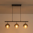 Load image into Gallery viewer, Farmhouze Light - Modern 3 - Light Gray Tinted Glass Globe Linear Island Pendant - Chandelier - 3 Bulbs - 
