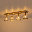 Load image into Gallery viewer, Farmhouze Light-Modern 4-Light Adjustable Glass Bell Shade Ceiling Track Light-Ceiling Light-Brass-
