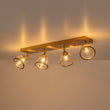 Load image into Gallery viewer, Farmhouze Light-Modern 4-Light Adjustable Glass Bell Shade Ceiling Track Light-Ceiling Light-Brass-
