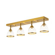 Load image into Gallery viewer, Farmhouze Light-Modern 4-Light Adjustable Glass Bell Shade Ceiling Track Light-Ceiling Light-Brass-
