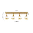 Load image into Gallery viewer, Farmhouze Light-Modern 4-Light Adjustable Glass Bell Shade Ceiling Track Light-Ceiling Light-Brass-
