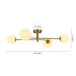 Load image into Gallery viewer, Farmhouze Light - Modern 4 - Light White Glass Globe Sputnik Ceiling Light - Ceiling Light - Brass - 
