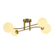 Load image into Gallery viewer, Farmhouze Light - Modern 4 - Light White Glass Globe Sputnik Ceiling Light - Ceiling Light - Brass - 
