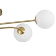 Load image into Gallery viewer, Farmhouze Light - Modern 4 - Light White Glass Globe Sputnik Ceiling Light - Ceiling Light - Brass - 
