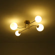 Load image into Gallery viewer, Farmhouze Light - Modern 4 - Light White Glass Globe Sputnik Ceiling Light - Ceiling Light - Brass - 
