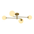 Load image into Gallery viewer, Farmhouze Light - Modern 4 - Light White Glass Globe Sputnik Ceiling Light - Ceiling Light - Brass - 
