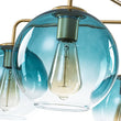 Load image into Gallery viewer, Farmhouze Light - Modern 5 - Light Glass Globe Bubble Round Sputnik Chandelier - Chandelier - Blue + Brass - 
