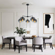 Load image into Gallery viewer, Farmhouze Light-Modern 5-Light Glass Globe Bubble Round Sputnik Chandelier-Chandelier-Gray + Black-
