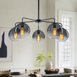 Load image into Gallery viewer, Farmhouze Light-Modern 5-Light Glass Globe Bubble Round Sputnik Chandelier-Chandelier-Gray + Black-
