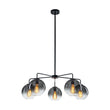 Load image into Gallery viewer, Farmhouze Light-Modern 5-Light Glass Globe Bubble Round Sputnik Chandelier-Chandelier-Gray + Black-
