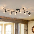 Load image into Gallery viewer, Farmhouze Light - Modern 6 - Light Branched Linear Crystal Spotlight Track Light - Ceiling Light - Black - 
