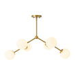 Load image into Gallery viewer, Farmhouze Light-Modern 6-Light Brass Frosted Glass Globe Branched Chandelier-Chandelier-Brass-
