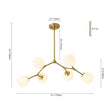 Load image into Gallery viewer, Farmhouze Light-Modern 6-Light Brass Frosted Glass Globe Branched Chandelier-Chandelier-Brass-
