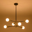 Load image into Gallery viewer, Farmhouze Light - Modern 6 - Light Metal Sputnik Linear Chandelier - Chandelier - Black+Brass - 
