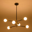 Load image into Gallery viewer, Farmhouze Light - Modern 6 - Light Metal Sputnik Linear Chandelier - Chandelier - Black+Brass - 
