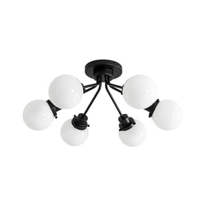 Farmhouze Light - Modern 6 - Light White Glass Globe Sputnik Ceiling Light - Ceiling Light - 4 Bulbs - 