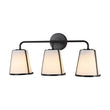 Load image into Gallery viewer, Farmhouze Light - Modern Beige Fabric Shade 3 - Light Vanity Wall Lamp - Wall Sconce - Black - 
