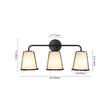 Load image into Gallery viewer, Farmhouze Light - Modern Beige Fabric Shade 3 - Light Vanity Wall Lamp - Wall Sconce - Black - 

