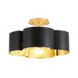 Load image into Gallery viewer, Farmhouze Light - Modern Black Gold Metal Floral Shade Round Ceiling Light - Ceiling Light - 16.5 in - 
